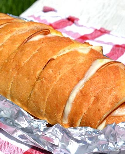 Campfire Ham and Cheese Bread