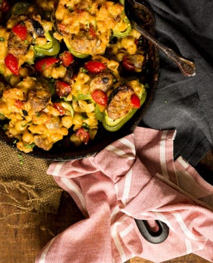 Campfire Mac and Cheese Stuffed Peppers