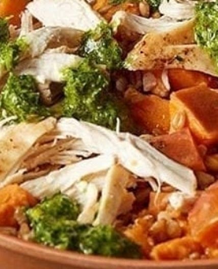 Chicken and Sweet Potato Farro Bowl