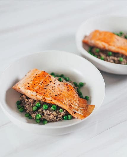 Pan Seared Salmon with Quinoa Risotto