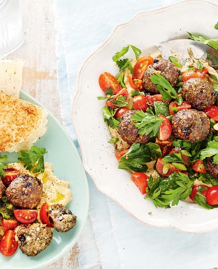 Lamb and pine nut meatballs with parsley salad