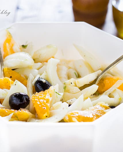 Insalata di finocchi con arance e olive nere
