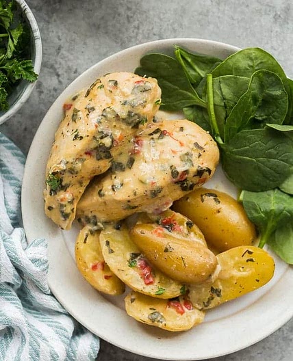 Italian Crockpot Chicken and Potatoes