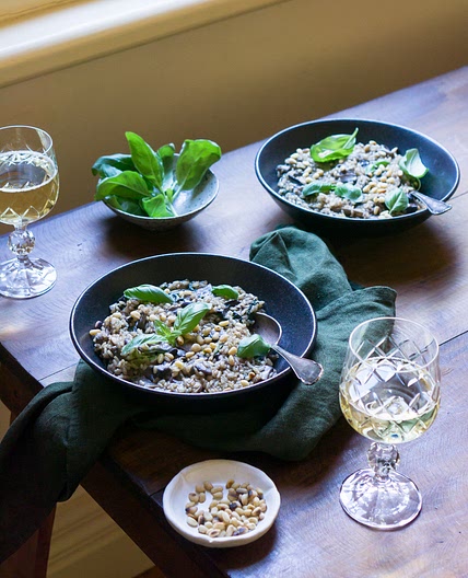 Mushroom Risotto with Prosecco and Pine Nuts — Wholy Goodness