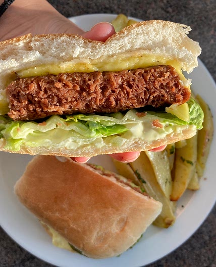 Vegan Big Mac w Homemade Chips 
