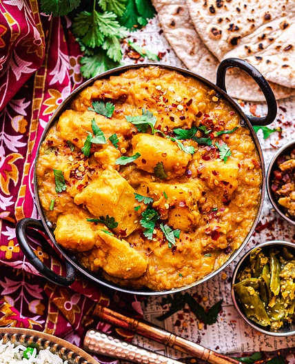 Eddoe lentil curry (arbi dal)