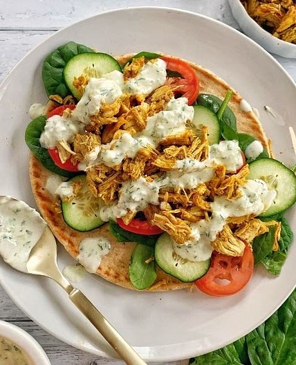 Instant Pot Chicken Shawarma Wraps
