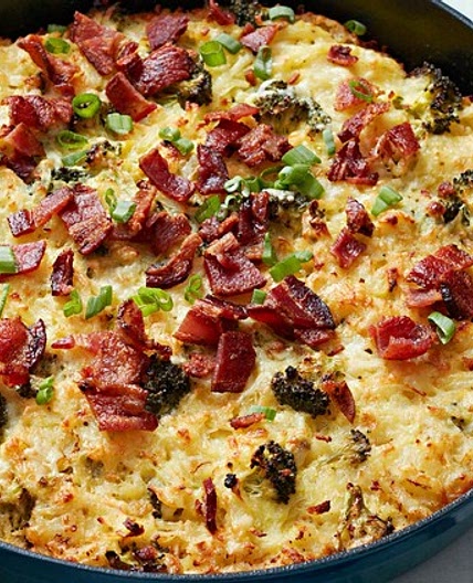 Broccoli-Cheddar Hash-Brown Casserole