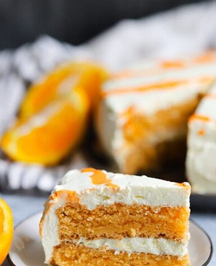 Low Carb Orange Creamsicle Cake