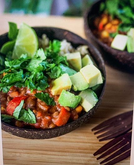 mexican lentil chili bowl 