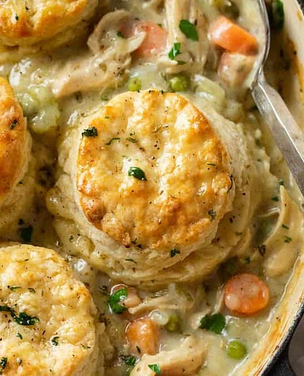 Chicken Pot Pie with Biscuits