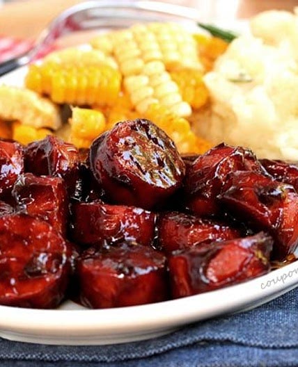 Skillet Smoked Sausage with Caramelized BBQ Sauce