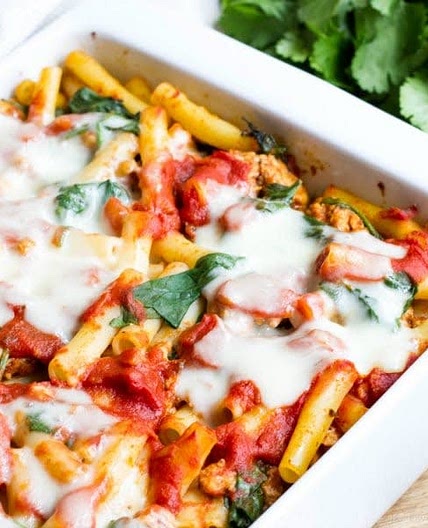 Ziti Spinach Parmesan