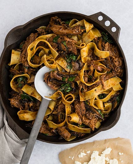 Beef Brisket Ragù with Mushrooms & Pappardelle