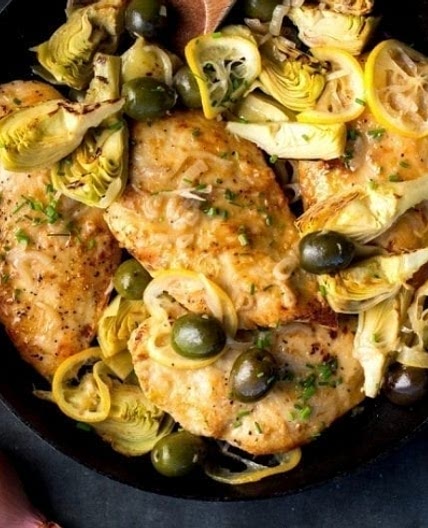 Lemon Chicken and Artichoke Skillet