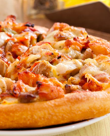 Pizza de pollo a la BBQ