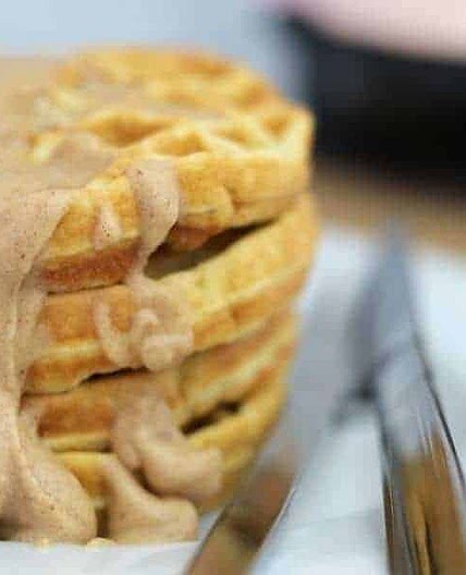 Cinnamon Cream Cheese Waffles with Icing