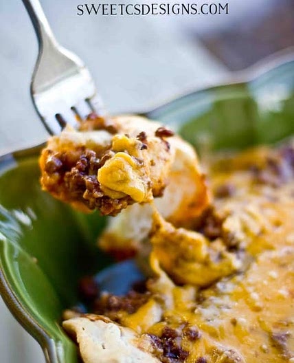 Cheesy BBQ Beef & Biscuit Casserole