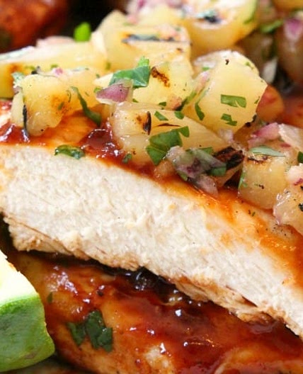 GRILLED BBQ CHICKEN WITH PINEAPPLE SALSA