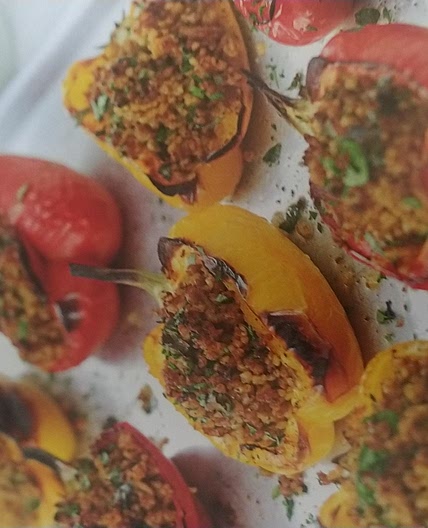 Pork & bulgar-stuffed peppers