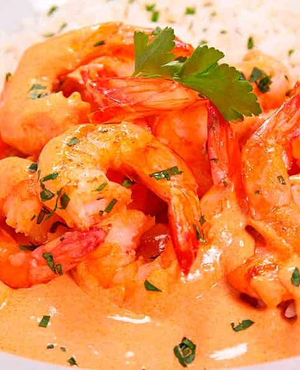 Camarones a la crema para los amantes de los mariscos