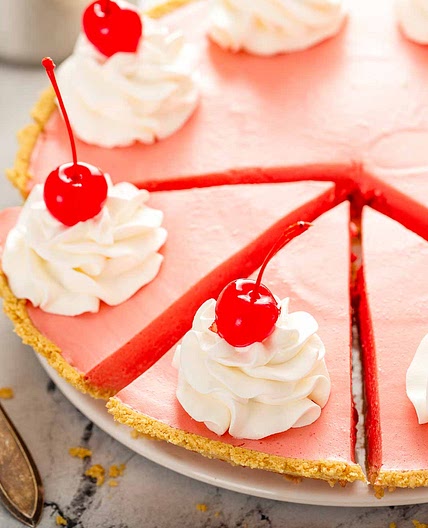 No Bake Cherry Cream Pie