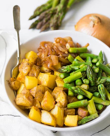 Potato, Asparagus, & Caramelized Onion Bowl