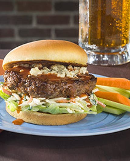 Buffalo-Style Hot Sauce Burgers