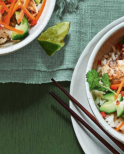Banh mi bowls with smashed cucumber