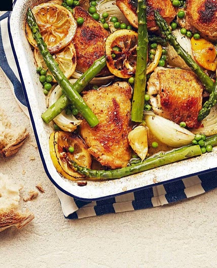 Lemon Roasted Spring Chicken & Asparagus