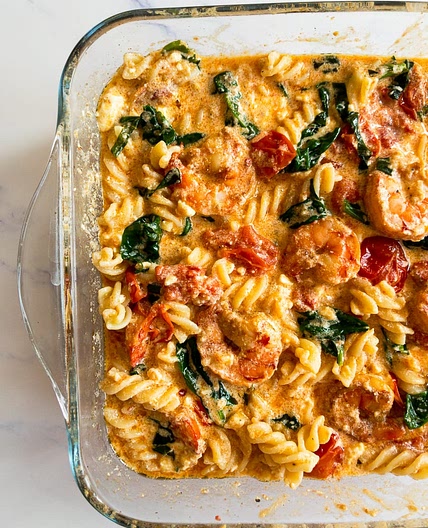 Baked Feta Pasta with Shrimp