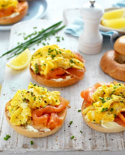 Brunch Egg and Salmon Bagels