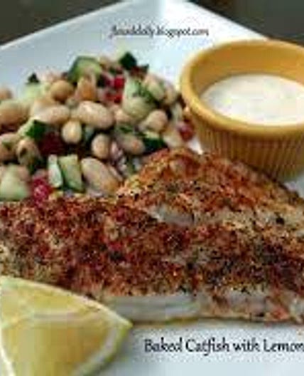 Baked Catfish with Lemon Aioli