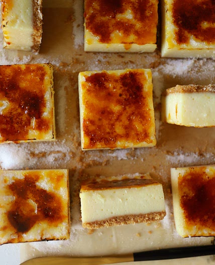 Creme Brulee White Chocolate Cheesecake Bars