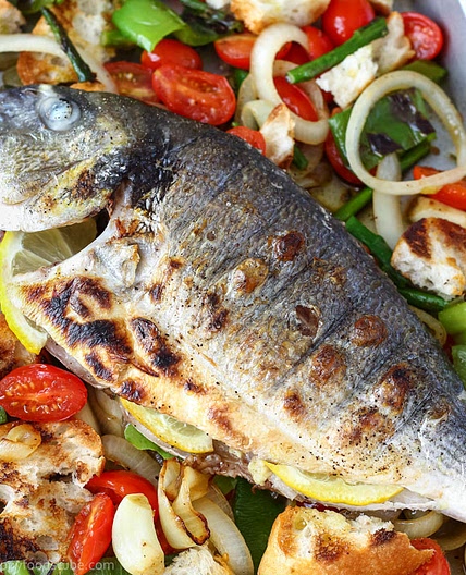 Grilled Whole Fish with Italian Bread Salad