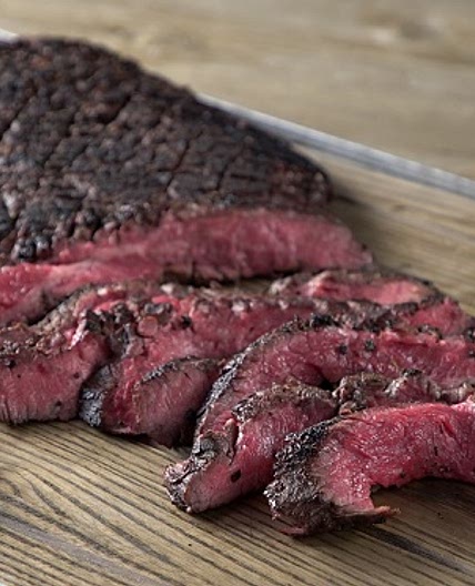 Wine-Marinated Flank Steak with Pinot Noir Mushroom Sauce