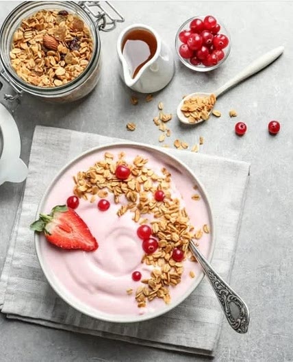 Strawberries and Cream Yogurt Bowl