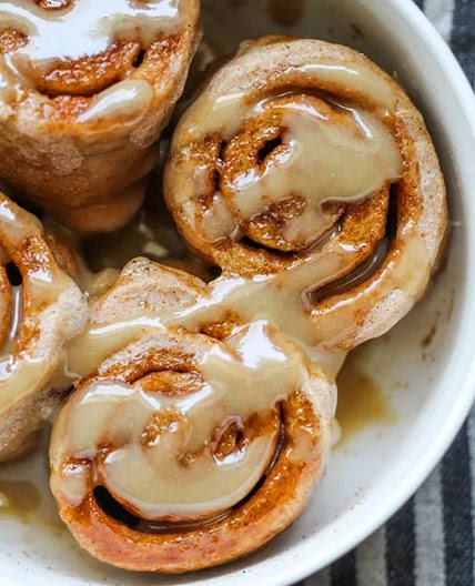 Healthy Microwaveable Banana Bread Cinnamon Rolls
