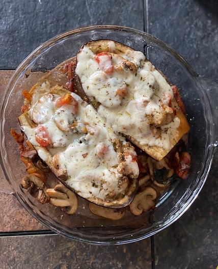 Vegetarian Stuffed Eggplant Boats