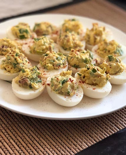 Bacon Loaded Deviled Eggs