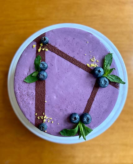 Lemon and Blueberry mousse cake