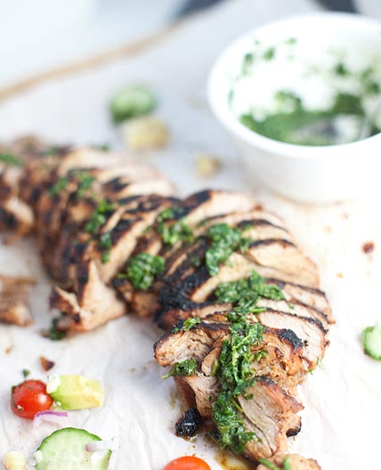Brown Sugar Spiced Pork Tenderloin with Chimichurri