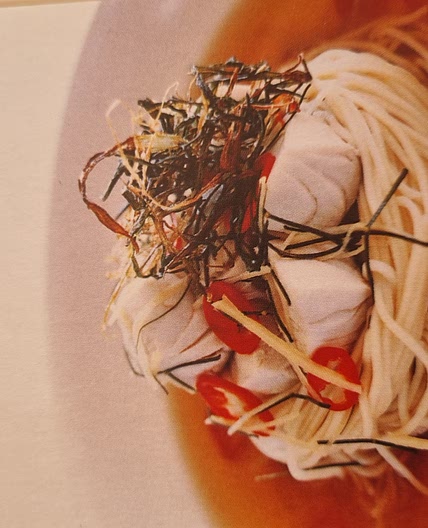 noodles and fish in chilli broth