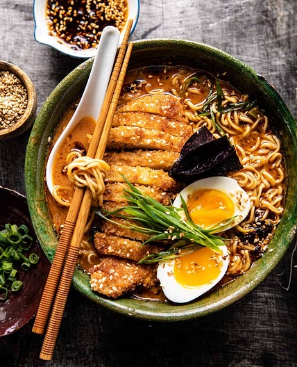 30 Minute Spicy Miso Chicken Katsu Ramen