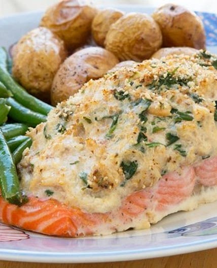 Stuffed Salmon with Crabmeat & Cream Cheese