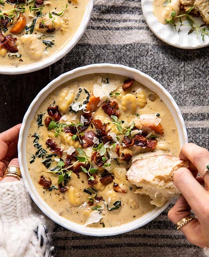 Creamy Gnocchi Soup with Rosemary Bacon