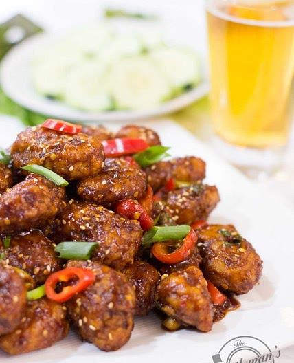 Vegan Korean Fried Chicken (Vegan Dakgangjeong 닭강정)