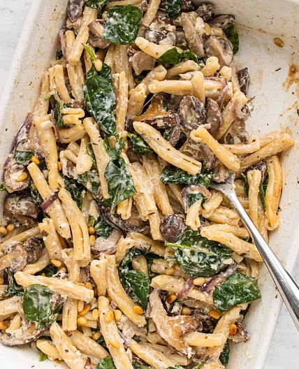 Baked Feta Pasta with Mushrooms