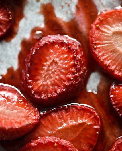 Balsamic and brown sugar roasted strawberry caprese