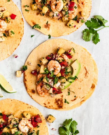 Super Simple Shrimp Tacos with Pineapple Salsa